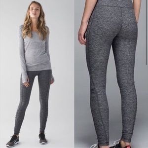 EUC lululemon turn around tight heathered black size 4